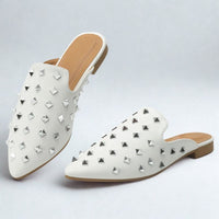 Sandale Femme Cloutée et Pointue avec Mini Talon
