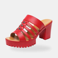 Sandale Sabot Femme Style Plateforme avec Talon Carré