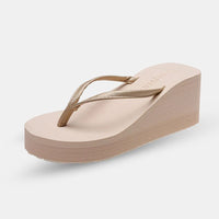 Sandale Tong Femme Moderne avec Semelle Compensée, sandales beige
