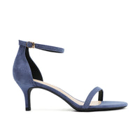Sandale Bleu Marine Élégante à Talon avec Fermeture à Boucle