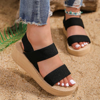 Sandale Compensée Femme Durable avec Lanières