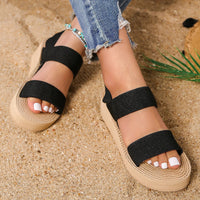 Sandale Compensée Femme Durable avec Lanières