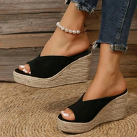 Sandale Compensée Femme Ouverte et Design