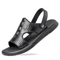 Sandale Cuir Homme Effet Peau de Crocodile sur fond blanc