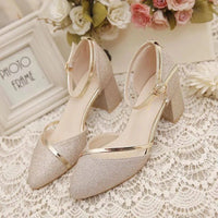 Sandale Femme Mariage Dorée et Pailletée avec Lanières