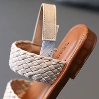 Sandale Fille avec Lanières Tressées Beige