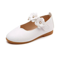 Sandale Fille Style Ballerine Blanche avec Fermeture à Scratch