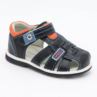 Sandale Garçon Plate en Simili Cuir sur fond gris