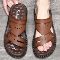 Sandale Homme Confortable et Souple en Simili Cuir