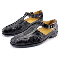 Sandale Homme de Style Crocodile en Cuir sur fond blanc
