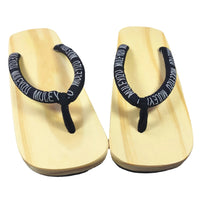 Sandale Japonaise Style Tong avec Lanières Noires