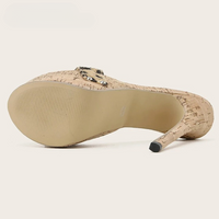 Sandale Leopard Style Mule avec Talon Haut
