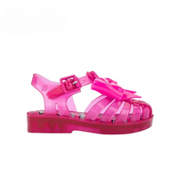 Sandale Méduse Bébé Rose Fushia avec Noeud Papillon