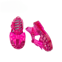 Sandale Méduse Bébé Rose Fushia avec Noeud Papillon
