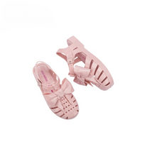 Sandale Méduse Bébé Rose avec Noeud Papillon