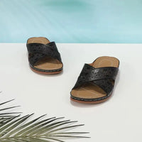 Sandale Orthopédique Femme avec Motifs Floraux