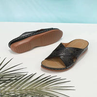 Sandale Orthopédique Femme avec Motifs Floraux
