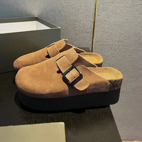 Sandale Sabot Femme en Daim Style Plateforme