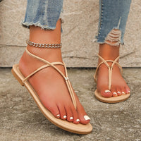 Sandale Style Estival Beige avec Lanières