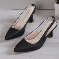 Sandale Talon Femme 5 - 7 cm Noire au Design Ouvert