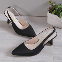 Sandale Talon Femme 5 - 7 cm Noire au Design Ouvert