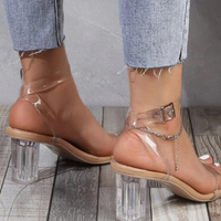 Sandale Talon Femme 7 - 10 cm Sexy et Transparente