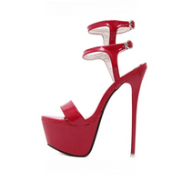 Sandale Talon Haut Femme Ouverte en Simili Cuir