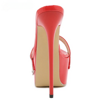 Sandale Talon Haut Femme avec Strass sur la Lanière