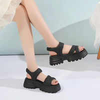 Sandale Talon Plateforme avec Fermeture Élastique