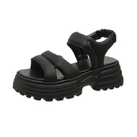Sandale Talon Plateforme avec Fermeture Élastique