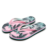 Sandale Tong Femme Style Rétro avec des Palmiers sur fond blanc
