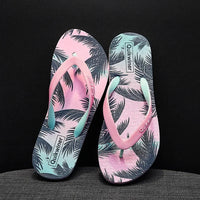 Sandale Tong Femme Style Rétro avec des Palmiers