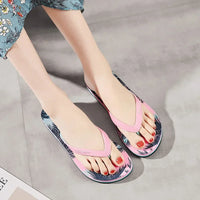 Sandale Tong Femme Style Rétro avec des Palmiers