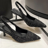 Sandales Slingback À Talons Fins Avec Bout Pointu Chic