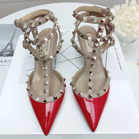 Sandales À Talons Aiguilles Avec Clous Métal Style Punk Chic