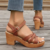 Sandale Femme À Talon Épais Style Estival Chic