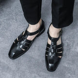 Sandales En Cuir À Bout Fermé pour Homme