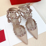 Sandales À Talons Aiguilles Avec Clous Métal Style Punk Chic