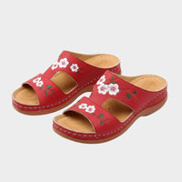 Sandale Tong Femme Décontractée Avec Broderie Fleurie Chic