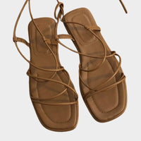 Sandale Plate Femme À Lanières Fines Et Style Minimaliste