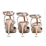 Sandales À Talons Aiguilles Avec Clous Métal Style Punk Chic