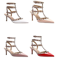 Sandales À Talons Aiguilles Avec Clous Métal Style Punk Chic