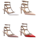 Sandales À Talons Aiguilles Avec Clous Métal Style Punk Chic