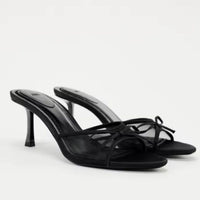 Sandales à Talons Fins avec Nœud et Maille Élégante