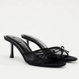 Sandales à Talons Fins avec Nœud et Maille Élégante