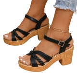 Sandale Femme À Talon Épais Style Estival Chic