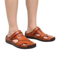 Sandales En Cuir Homme Avec Bout Fermé Et Confort Estival