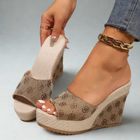 Sandales Compensées à Talons Hauts Style Élégant