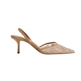Sandales à Talons en Maille Brodée