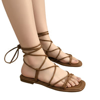 Sandale Plate Femme À Lanières Fines Et Style Minimaliste